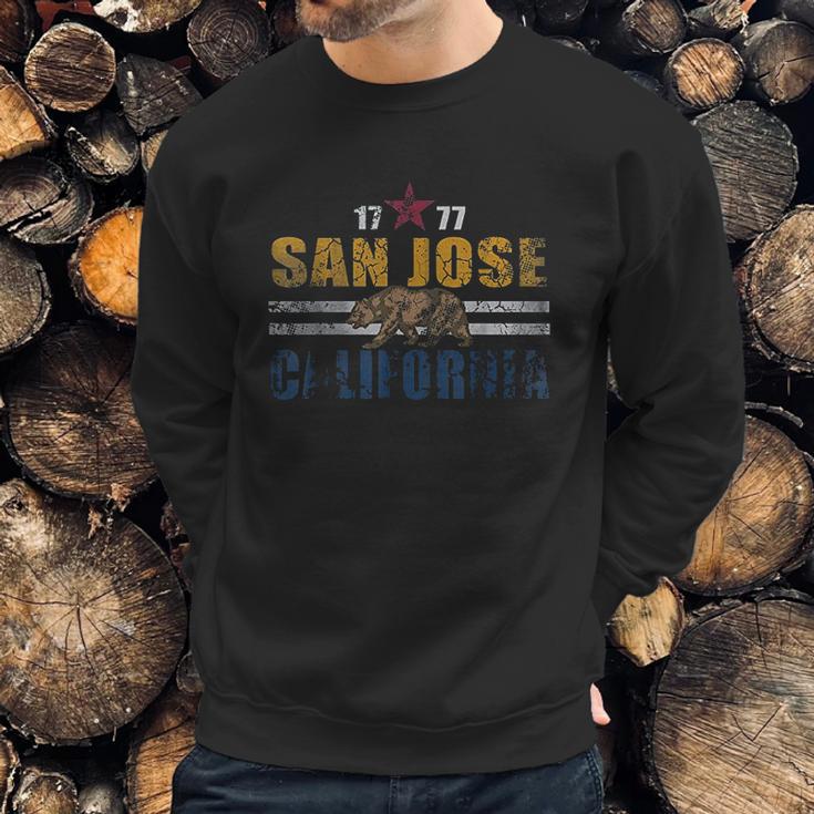 San Jose California Flag Vintage Fade Men Sweatshirt