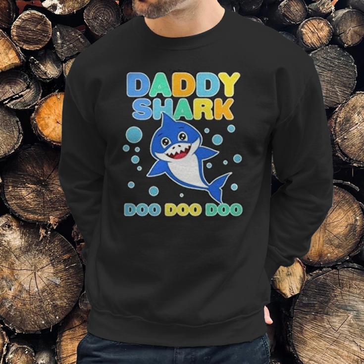 Scary Daddy Shark Doo Doo Doo Dad Birthday Gifts Men Sweatshirt