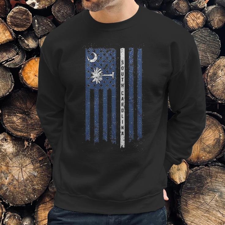 South Carolina State American Flag Men Sweatshirt