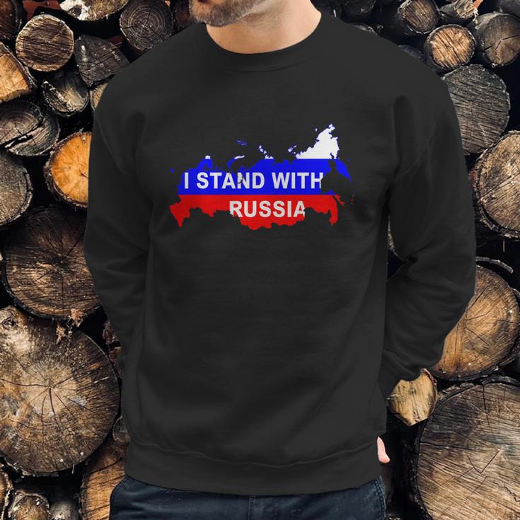 I Stand With Russia Support Russia Russian Flag Men Sweatshirt