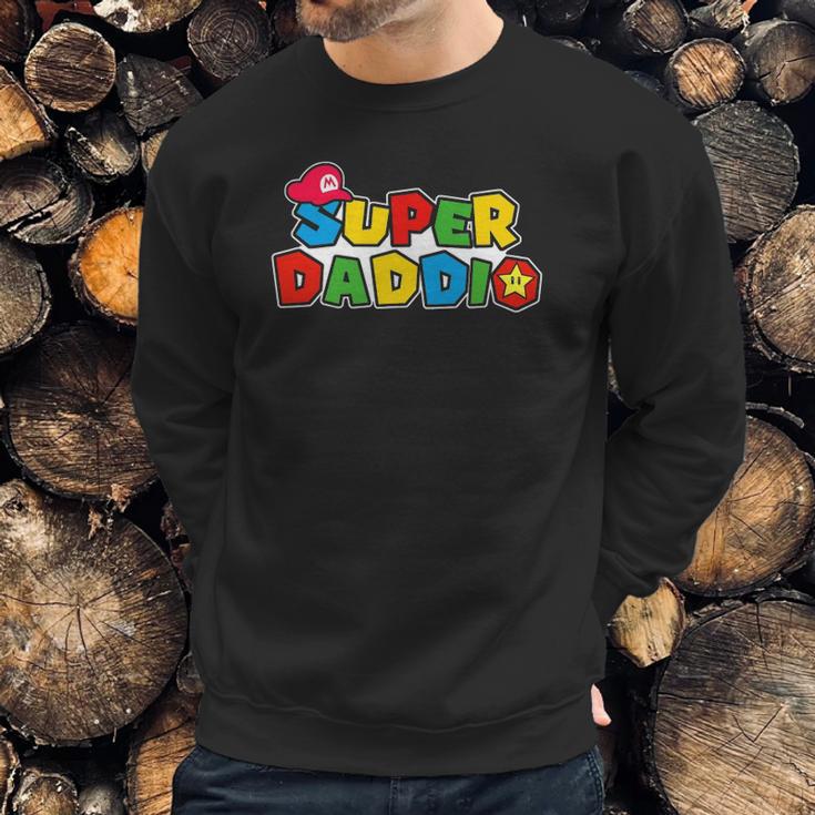 Super Daddio Funny Dad Daddy Fathers Day Video Game Lover Men Sweatshirt