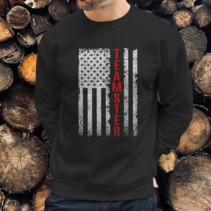 Teamster Proud American Flag Men Sweatshirt