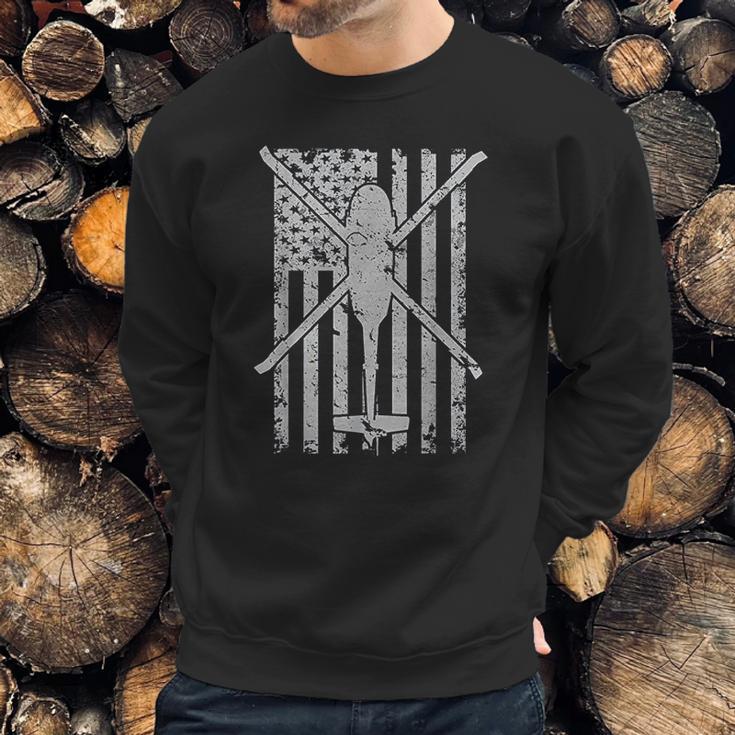 Uh60 Black Hawk Military Helicopter Patriotic Flag Men Sweatshirt