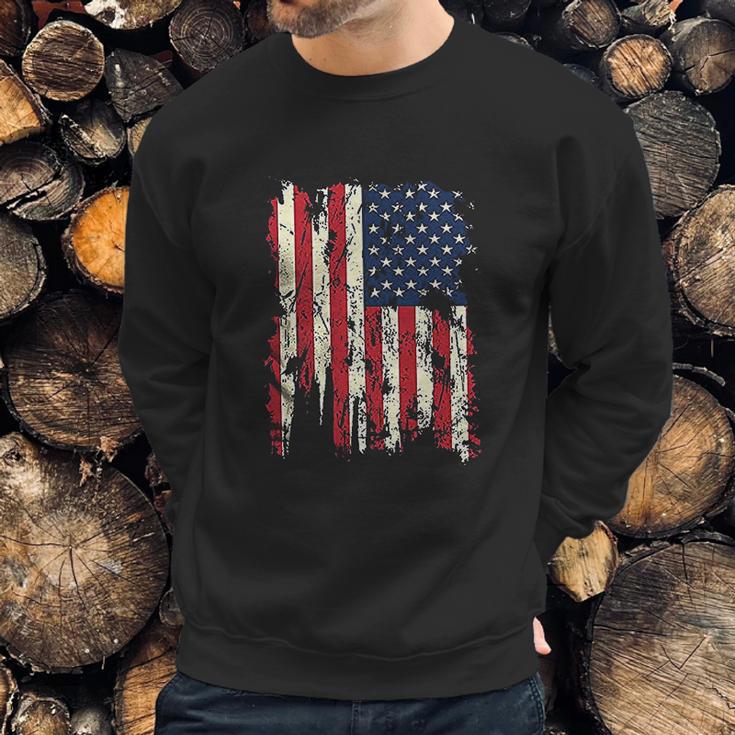 Usa 4Th Of July Patriots American Distressed Flag Men Sweatshirt