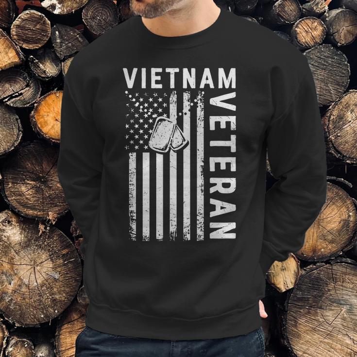 Vietnam Veteran 2022 Black White Great Flag Men Sweatshirt