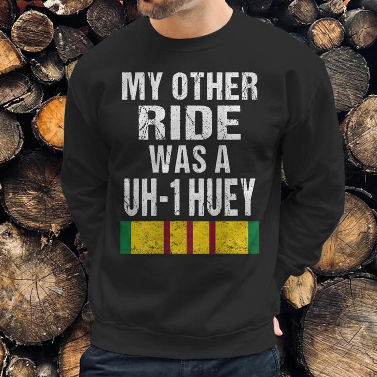 Vietnam Veteran Biker Uh-1 Huey Helicopter Men Sweatshirt