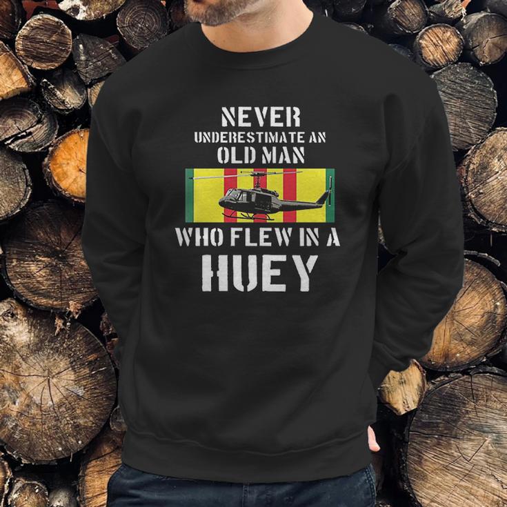 Vietnam Veteran Vet Huey Helicopter Men Sweatshirt