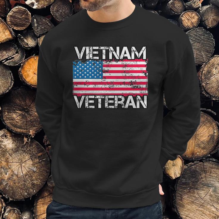 Vietnam Veteran Vintage Us Flag Military Vet Gift Men Sweatshirt