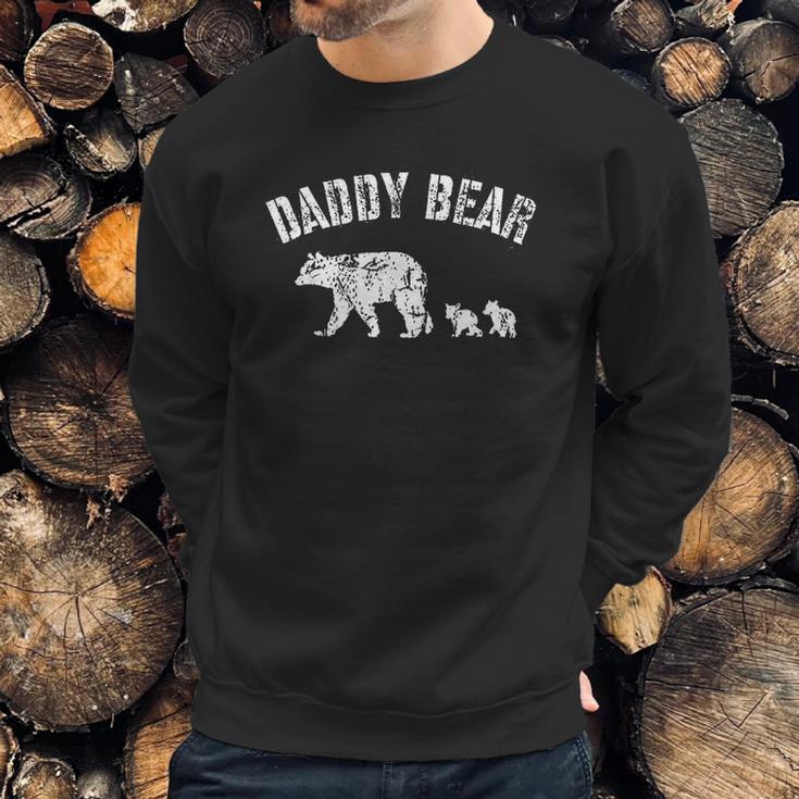 Vintage Daddy Bear With 2 Two Cubs Dad Father Papa Gift Men Sweatshirt