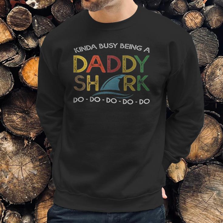 Vintage Daddy Shark Doo Doo Daddy Gifts Men Sweatshirt