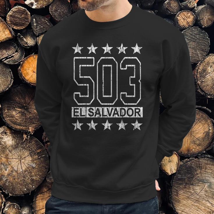 Vintage El Salvador Flag 503 Jersey Men Sweatshirt