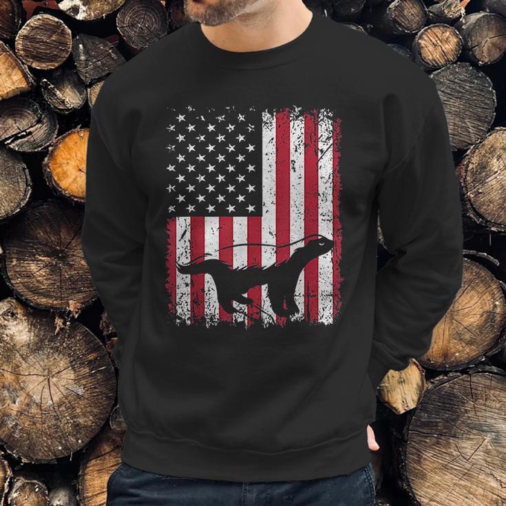 Vintage Honey Badger American Flag Animals Lover Men Sweatshirt