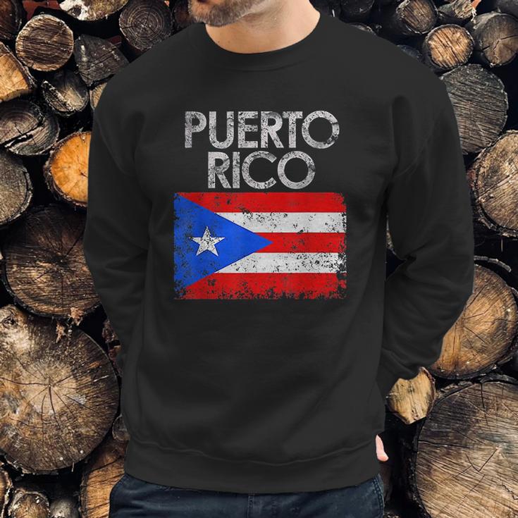 Vintage Puerto Rico Puerto Rican Flag Pride Gift Men Sweatshirt