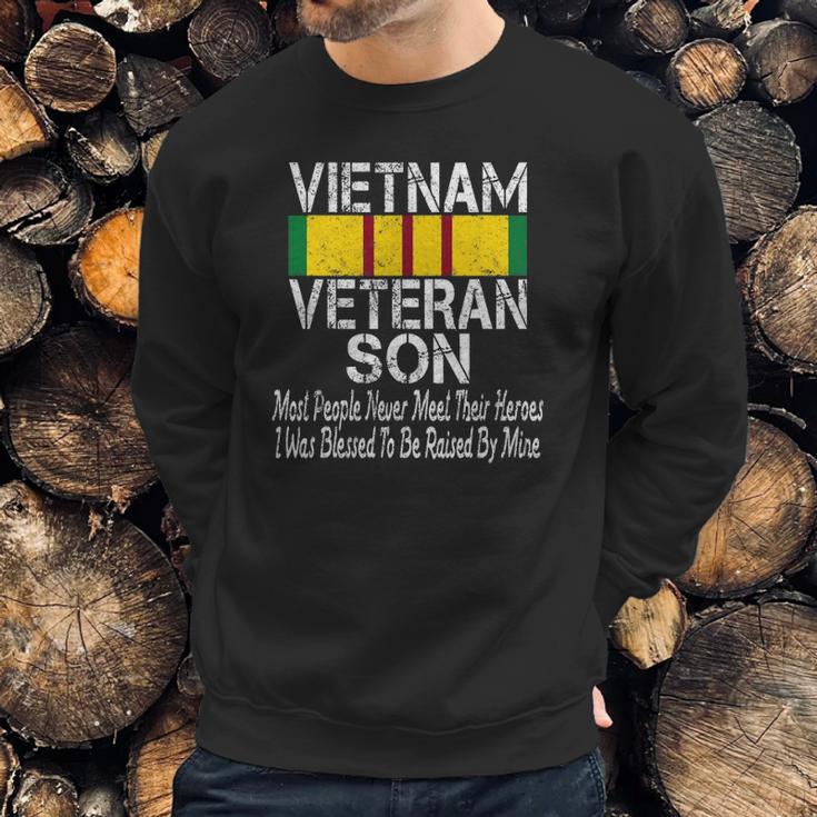 Vintage Us Military Family Vietnam Veteran Son Men Sweatshirt