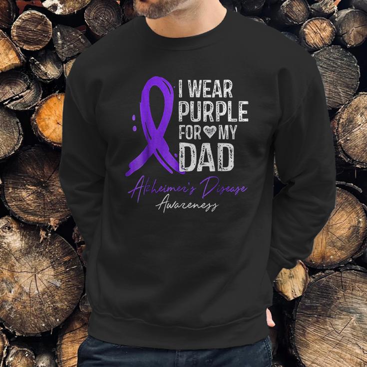 I Wear Purple For My Dad Alzheimer Disease Awareness Men Sweatshirt