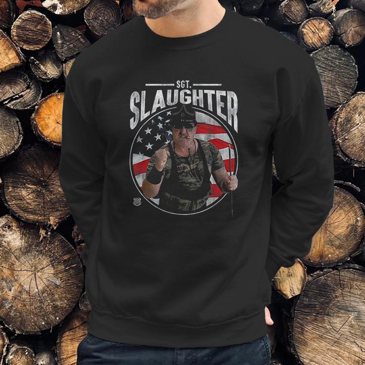 Wwe Sgt Slaughter With Flag Men Sweatshirt