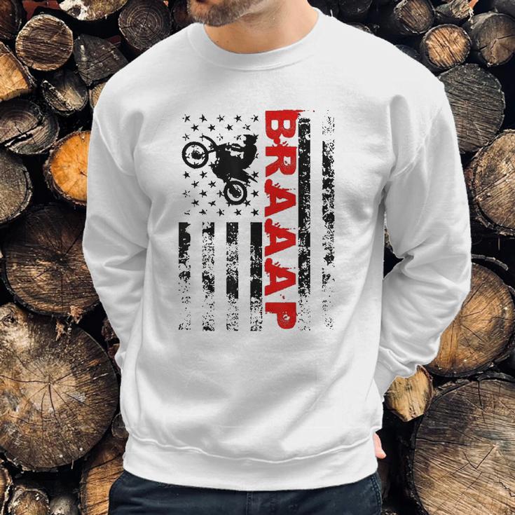 Braaap Vintage Usa American Flag Men Sweatshirt