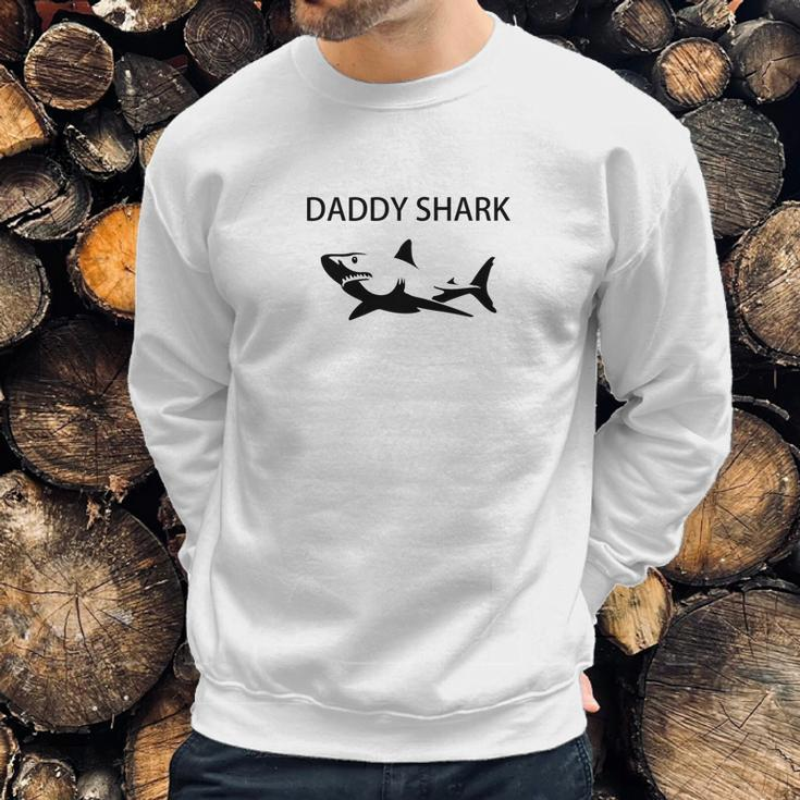 Mens Daddy Shark Funny Fathers And Grandpa Men Sweatshirt