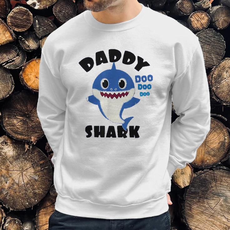 Daddy Shark Gift For Dad Shark Baby Cute Men Sweatshirt