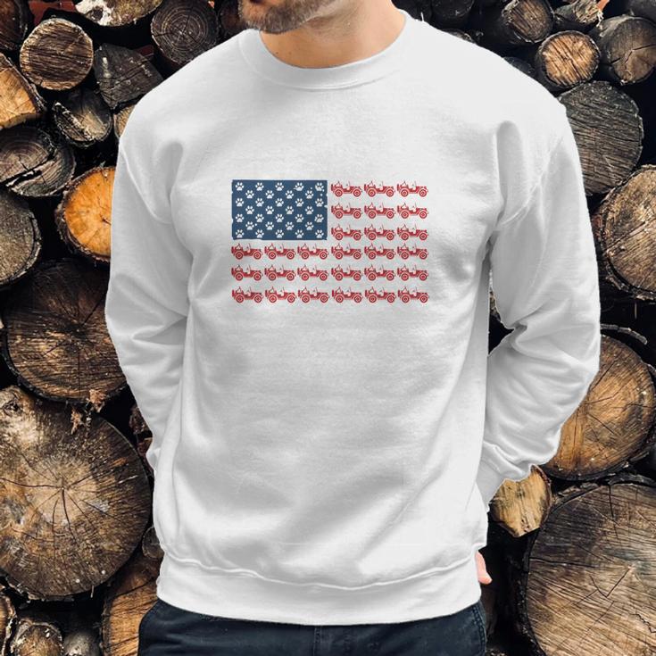 Jeeps And Paw Dog American Flag 4Th Of July Independence Day H Men Sweatshirt