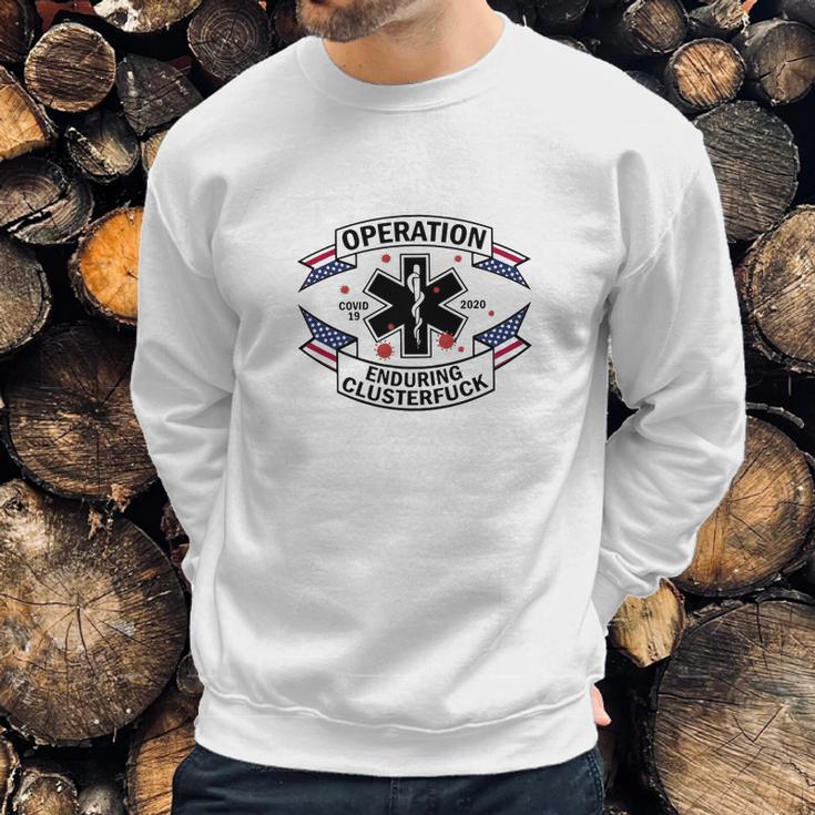 Operation Diseaes 2020 Enduring Clusterfuck American Flag Men Sweatshirt