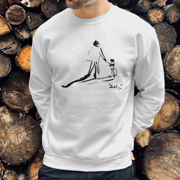 Salvador Dali Sketch Childhood With Father Riding A Bike 1971 Men Sweatshirt