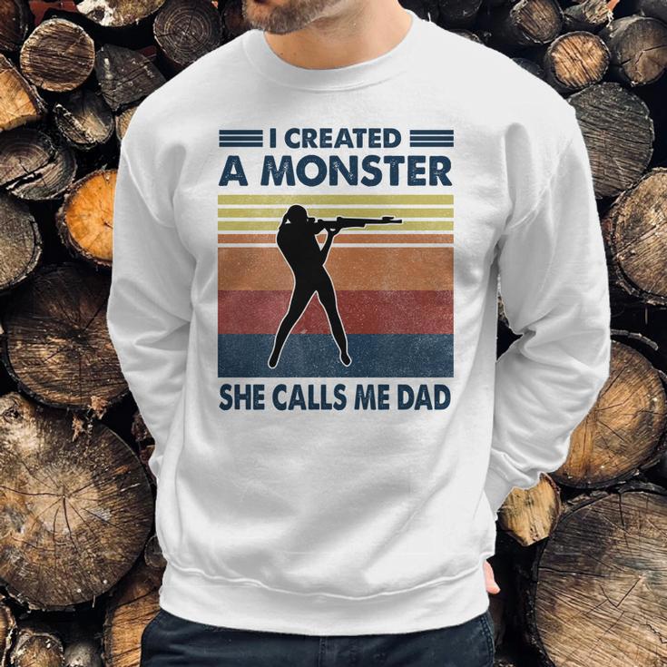 Vintage I Created A Monster Shooting She Calls Me Dad 2020 Men Sweatshirt