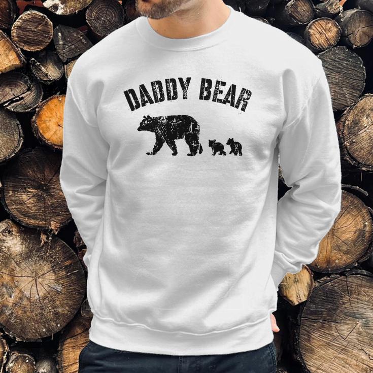 Vintage Daddy Bear With 2 Two Cubs Dad Father Papa T-Shirt Men Sweatshirt