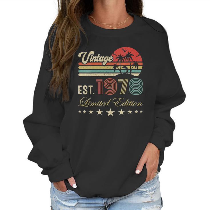 Womens 44Th Birthday Born 1978 Vintage Limited Edition 44 Birthday V-Neck Women Sweatshirt