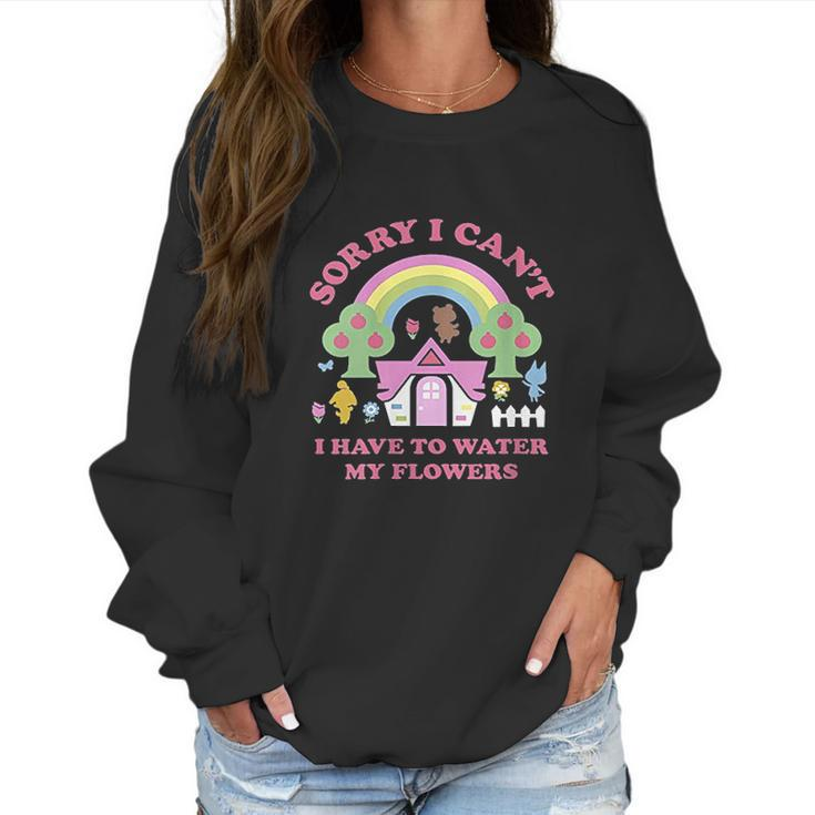 Womens Animal Crossing Sorry I Cant I Have To Water My Flowers Women Sweatshirt