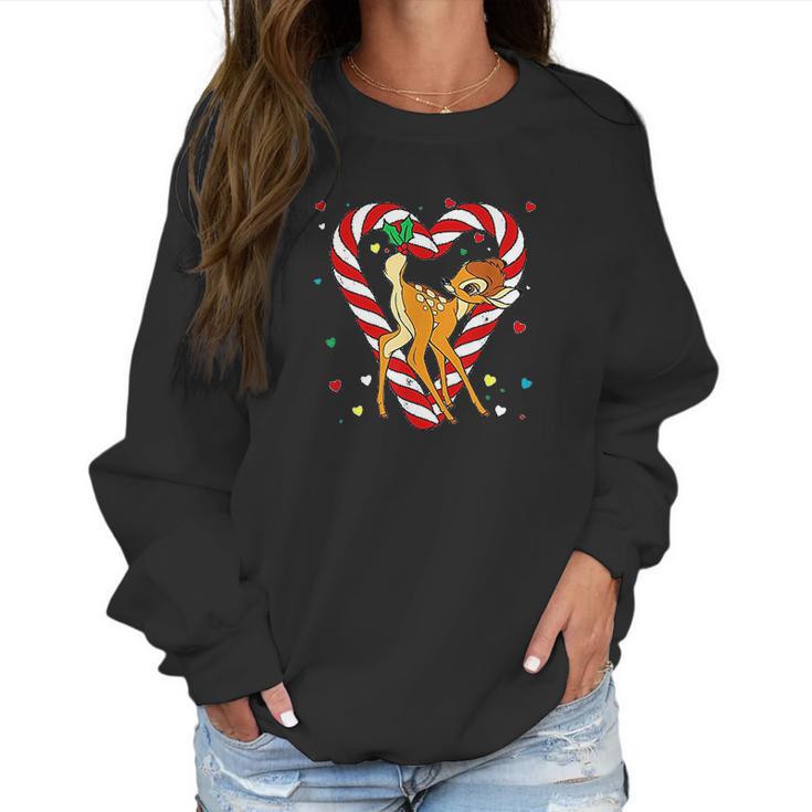 Bambi Candy Cane Christmas Women Sweatshirt