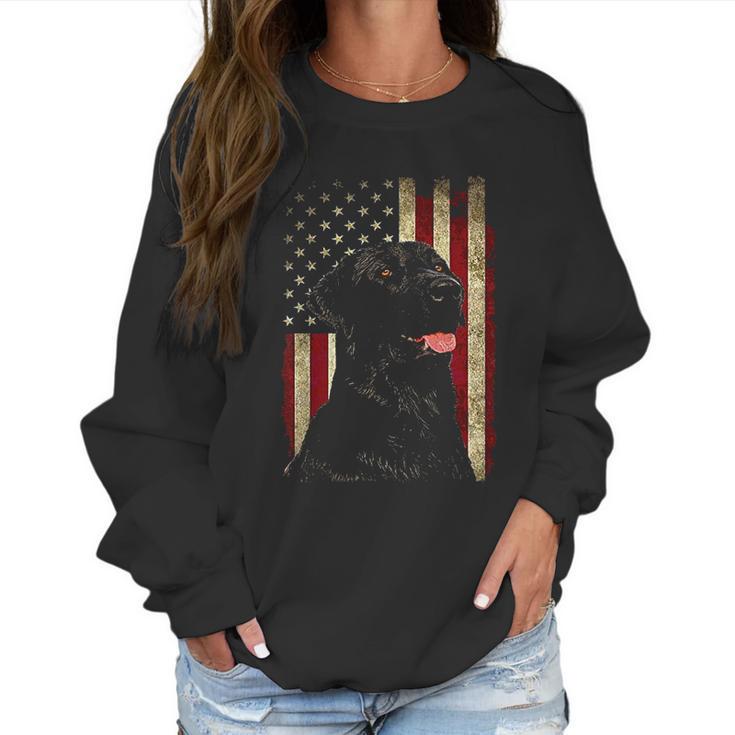 Black Labrador Gift Usa Flag Lab Owner Duck Hunter Women Sweatshirt