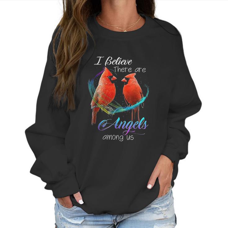 Cardinal Bird I Believe There Are Angels Among Us Women Sweatshirt