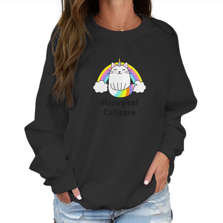 Cat Unicorn Meowgical Caticorn Rainbow Women Sweatshirt