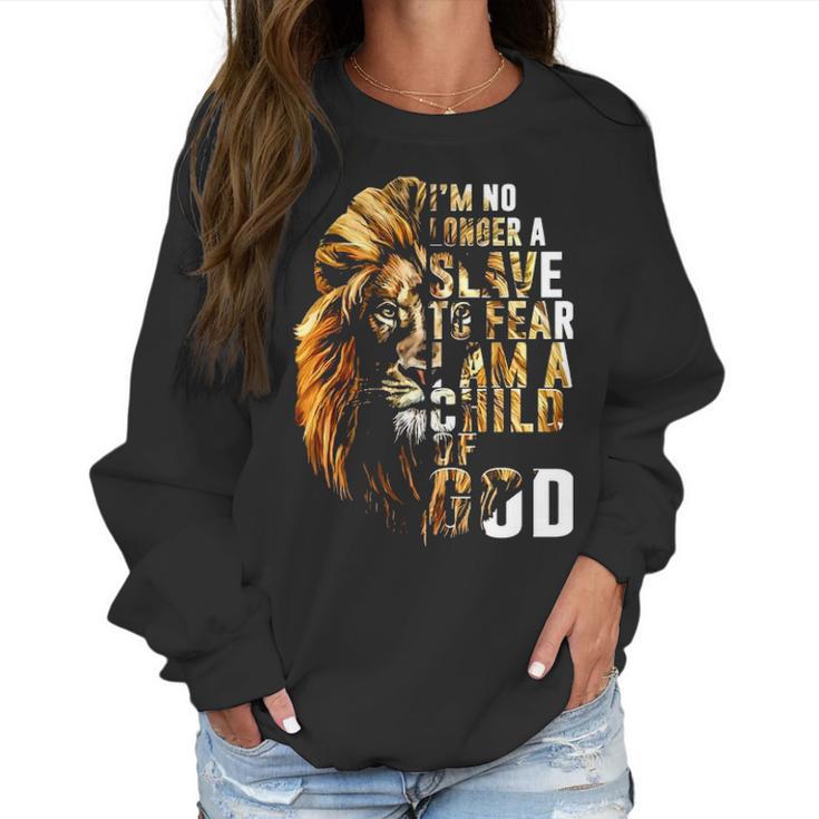 Christian Lion  Jesus  Im No Longer A Slave To Fear  Km Women Sweatshirt