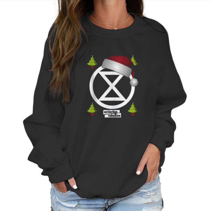 Christmas Extinction Rebellion Rebel 4 Life Climate Change Women Sweatshirt