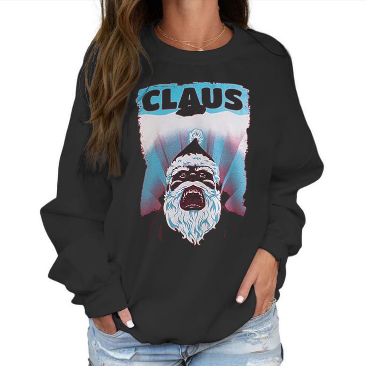 Claus | Funny Jaws Spoof Santa Christmas Joke Holiday Women Sweatshirt