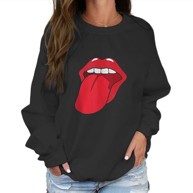 Cool Lips Bite Kiss Me Red Lips Mothers Day Gift Women Sweatshirt