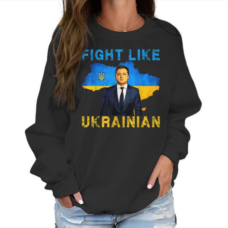 Fight Like Ukrainian I Stand With Ukraine Volodymyr Zelensky  Men Women T-Shirt Graphic Print Casual Unisex Tee Women Sweatshirt