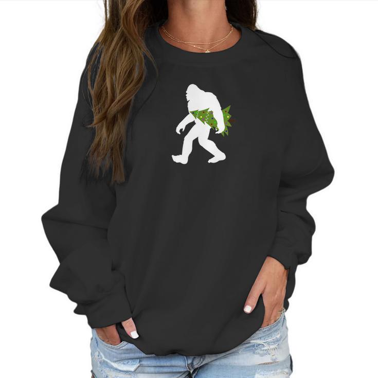 Funny Bigfoot Abominable Snowman Christmas Tree Gift Women Sweatshirt