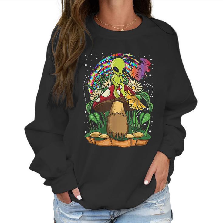 Funny Magic Mushroom Alien Trippy Shroom Lsd Gift Acid Trip Women Sweatshirt