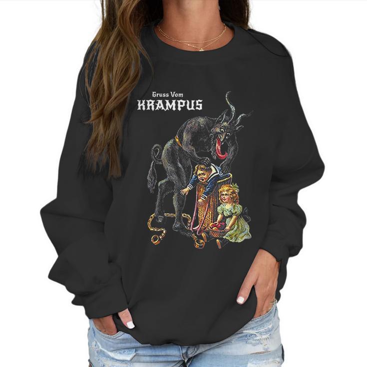 Gruss Vom Krampus Greetings From Christmas Germanic Demon Women Sweatshirt