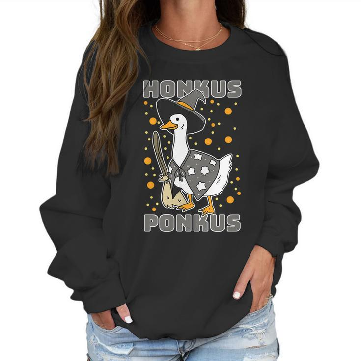 Honkus Ponkus Funny Duck Halloween Women Sweatshirt