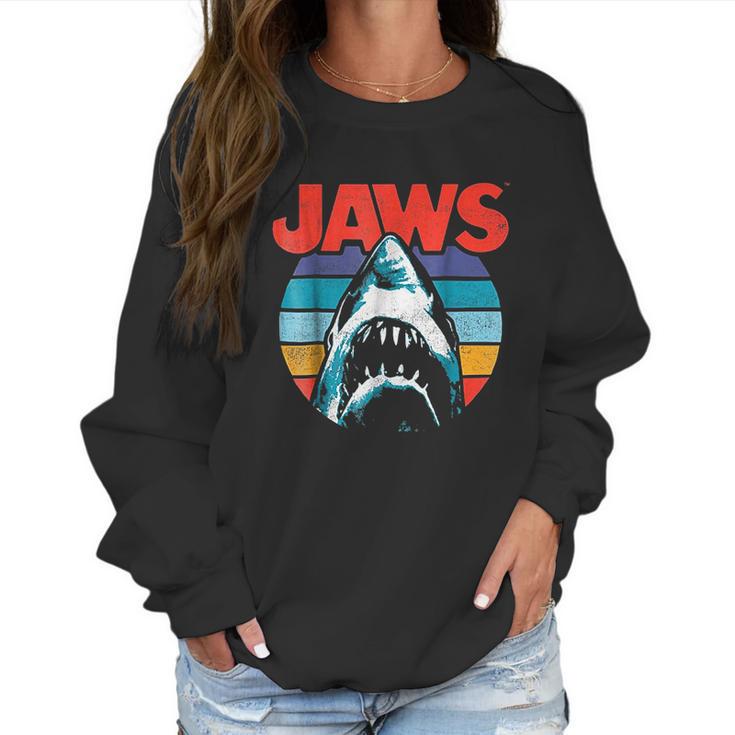 Jaws Retro Colors Shark Rainbow Women Sweatshirt