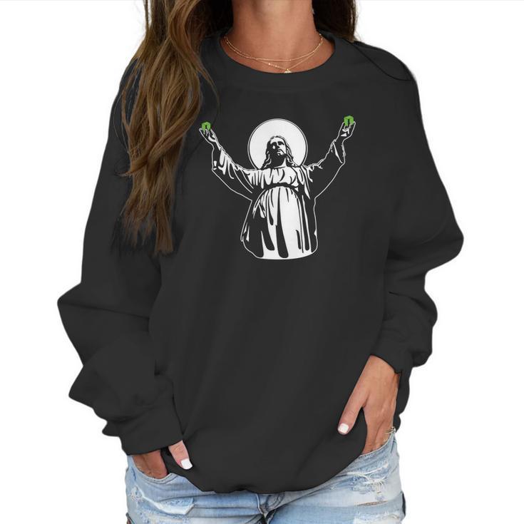 Jesus Neo Cryptocurrency Hodl Digital Blockchain Btc Women Sweatshirt