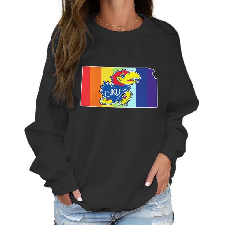 Kansas Jayhawks Rainbow Women Sweatshirt