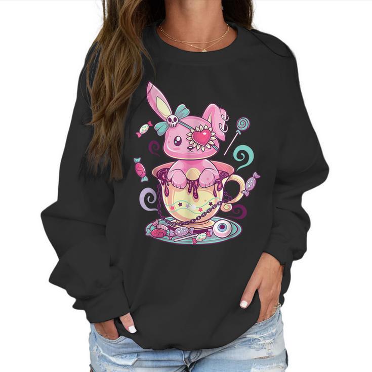 Kawaii Pastel Goth Cute Creepy Rabbit Menhera Occult Bunny Men Women T-Shirt Graphic Print Casual Unisex Tee Women Sweatshirt