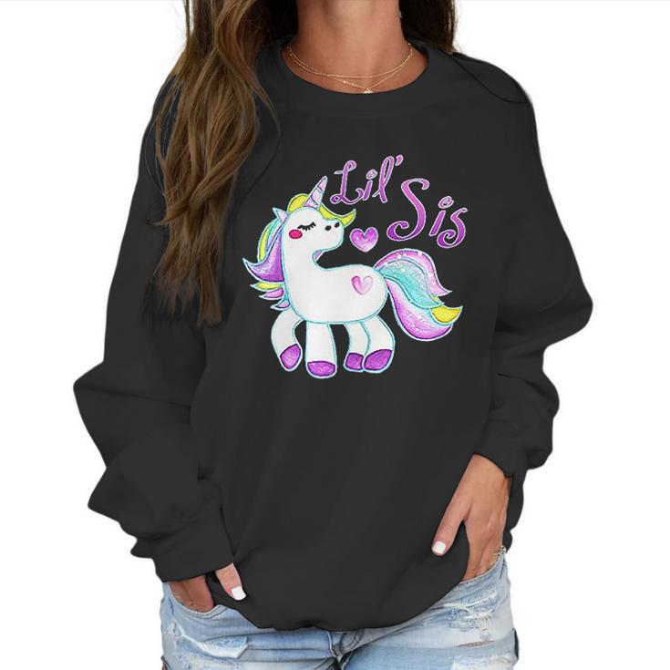 Lil Sis Unicorn Little Sister Infant Creeper Women Sweatshirt