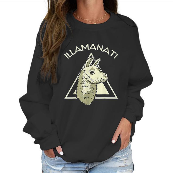 Llama Illuminati Funny Lama Women Sweatshirt