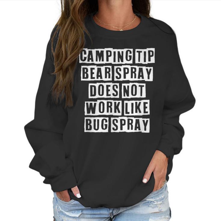 Lovely Funny Cool Sarcastic Camping Tip Bear Spray Does Not Women Sweatshirt